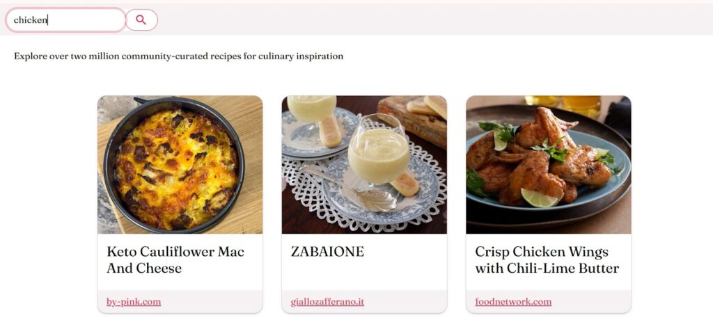 search recipes organizeat