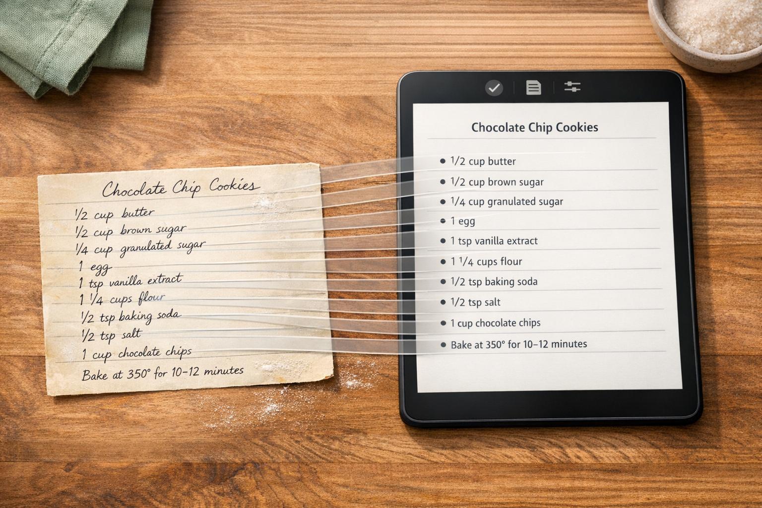 AI Tools for Transcribing Handwritten Recipes