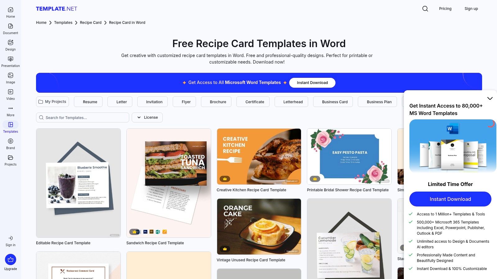 Template.net – Recipe Card Templates (Word)