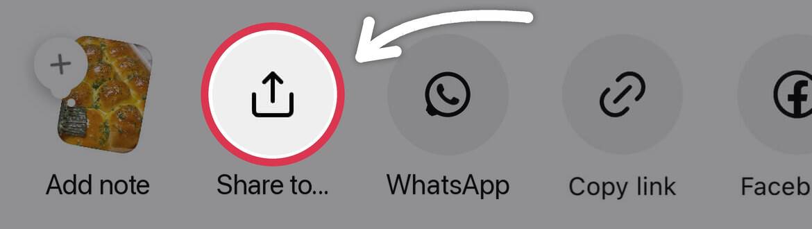 The Instagram share menu with the Share to button highlighted